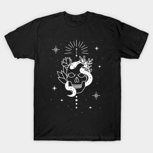 Skull with snake and plants T-Shirt